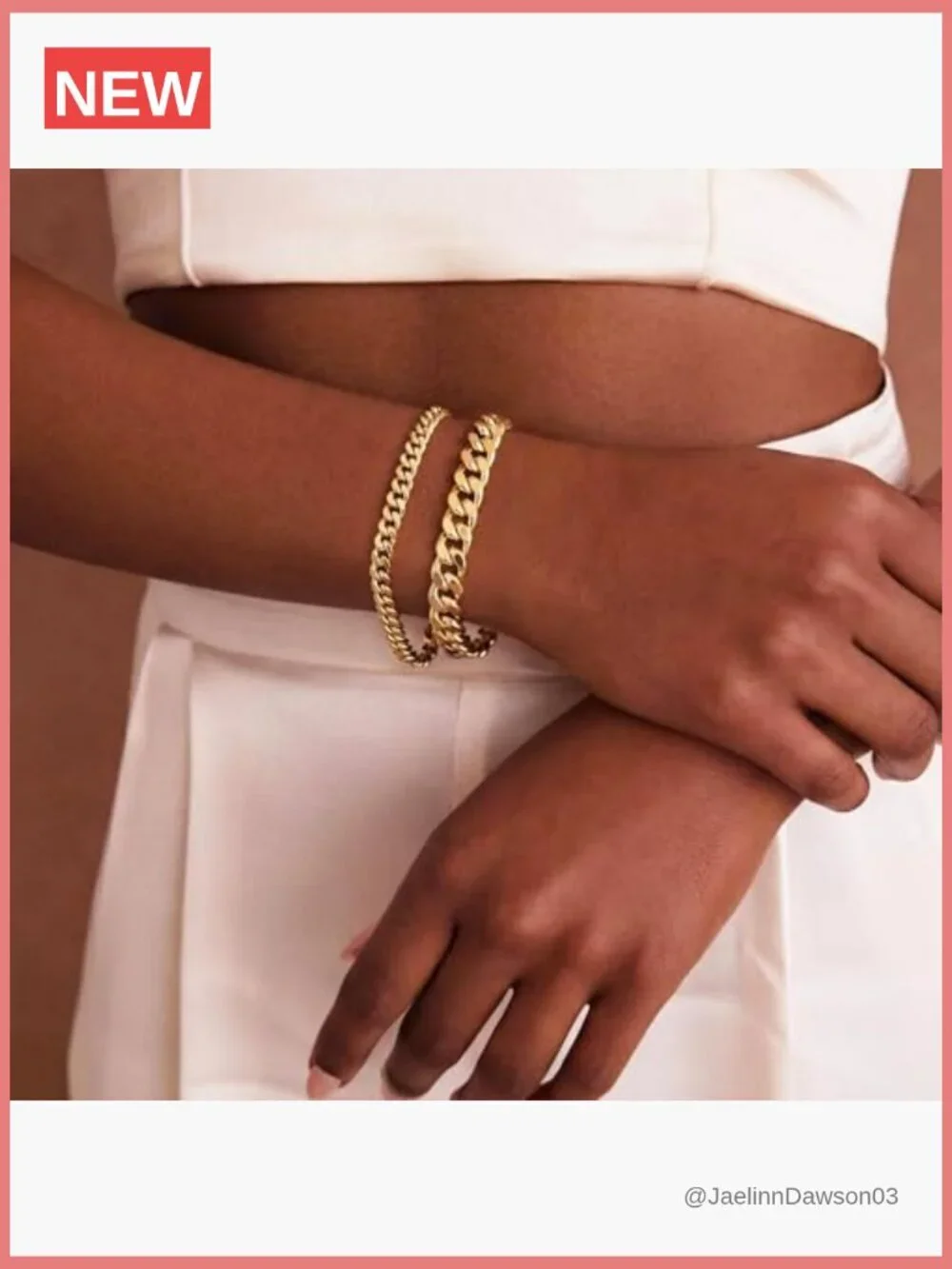 Chunky Cuban Link Chain Bracelet Set Stackable Minimalist Trendy Jewelry Gift
